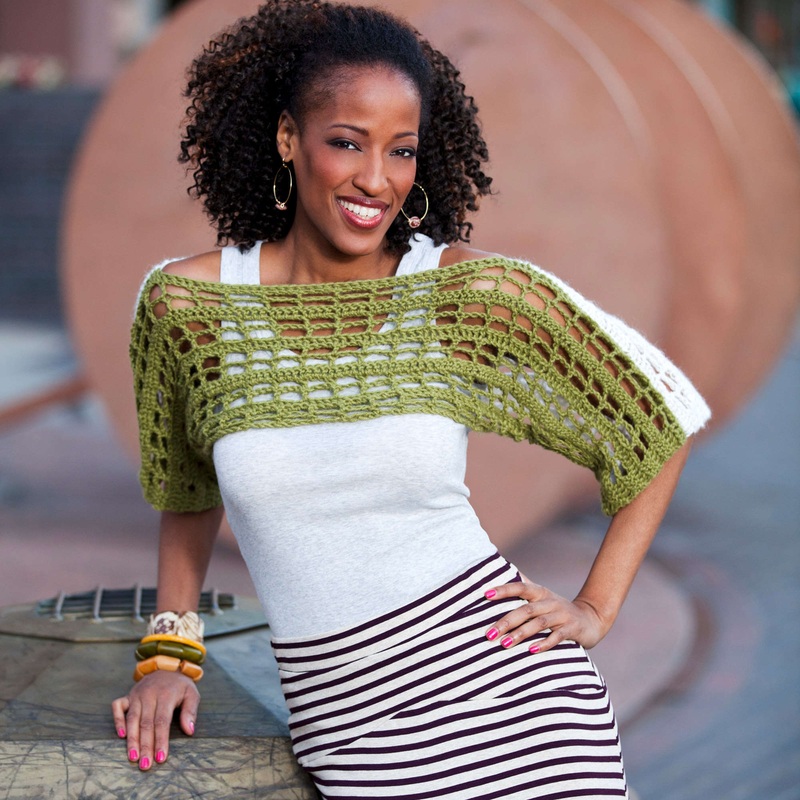 Red Heart Crochet Two-Tone Shrug