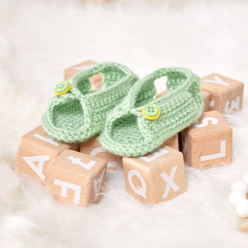 Red Heart Crochet Unisex Sandals for Baby