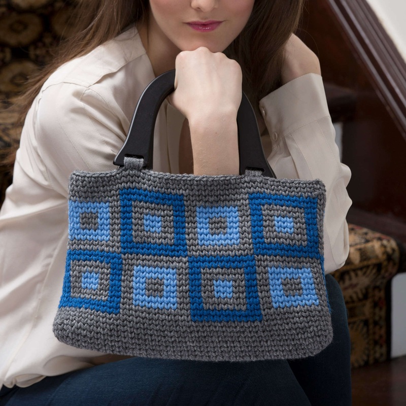 Red Heart Crochet Urban Squares Purse