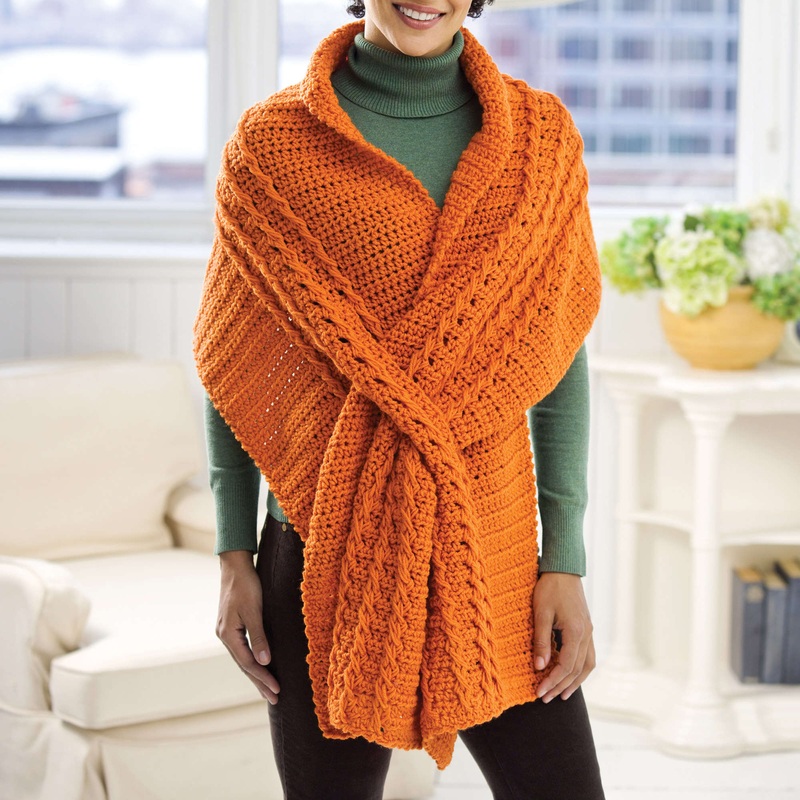 Red Heart Crochet Wrap With Slits