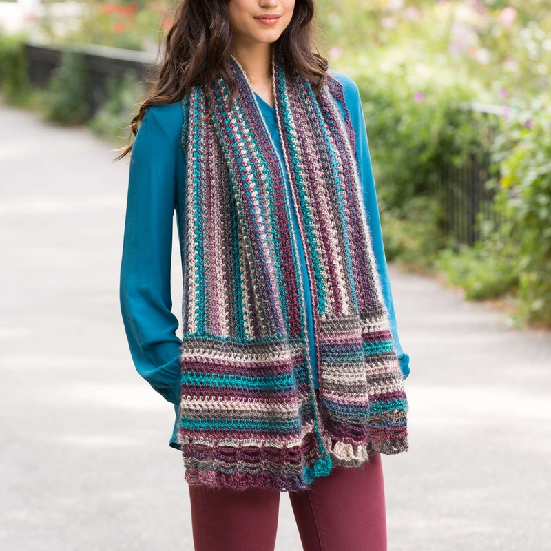 Red Heart Crochet Wrapped In Elegance Scarf