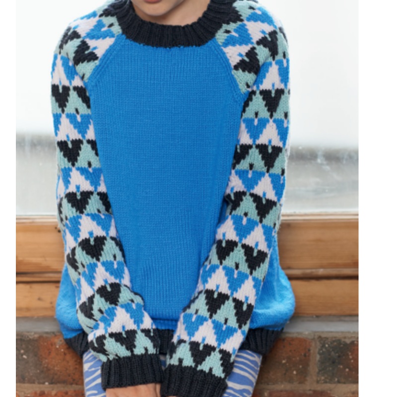 Red Heart Knit Tween’s Graphic Pullover