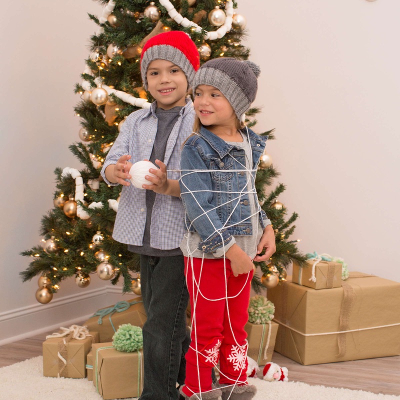 Red Heart Knit Two-Tone Kids’ Hats