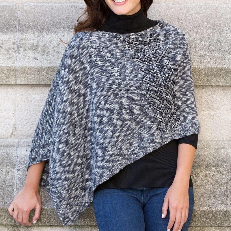 Red Heart Knit Voyager Poncho|Single Size