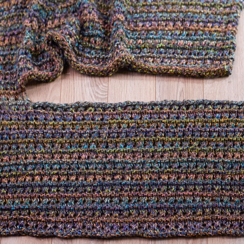 Red Heart Knit Woodland Ruana Wrap