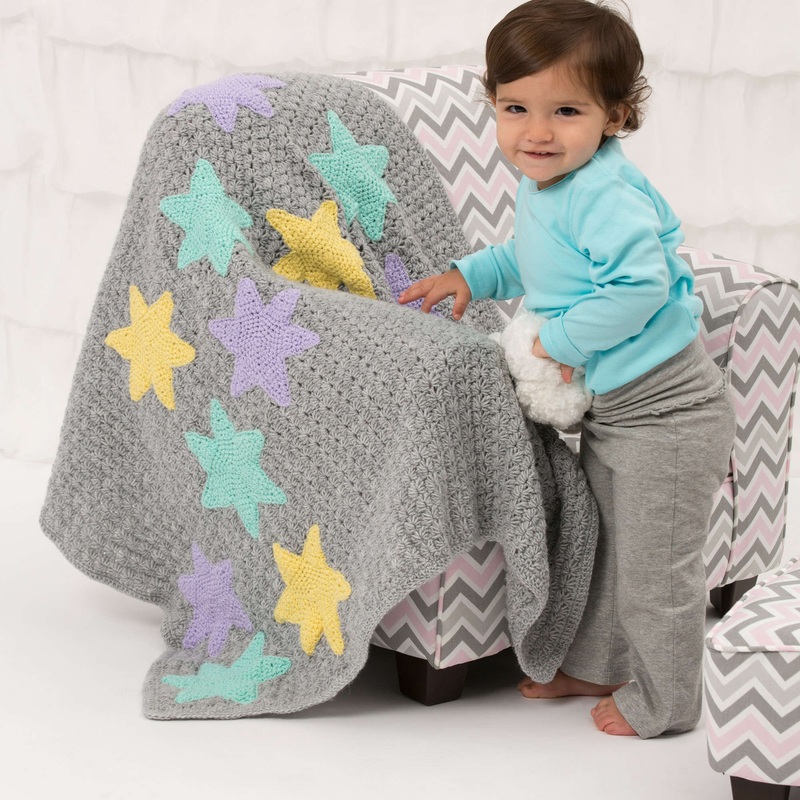 Red Heart Twinkle Stars Crochet Baby Blanket