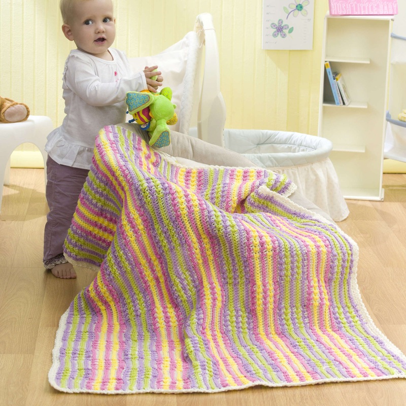 Red Heart Wavy Stripes Crochet Baby Blanket