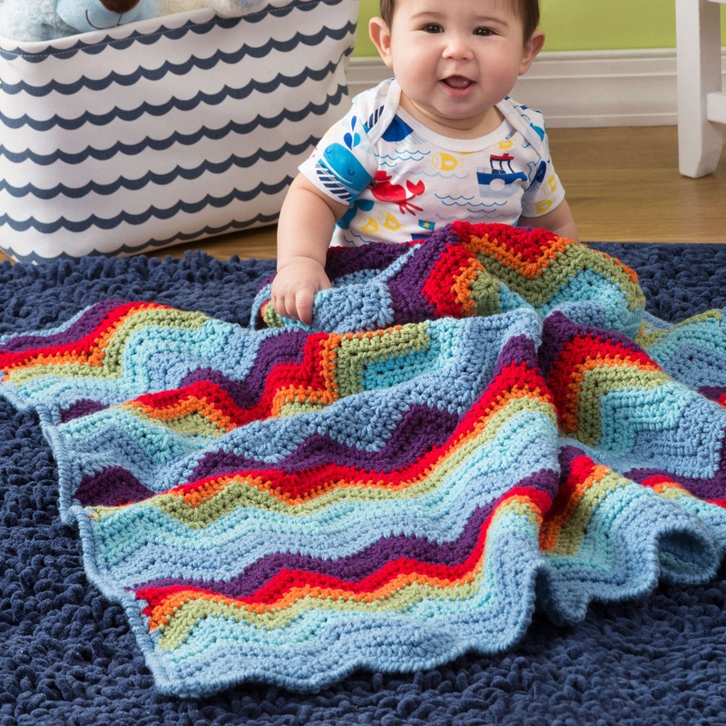 Red Heart Zig-Zag Crochet Baby Blanket