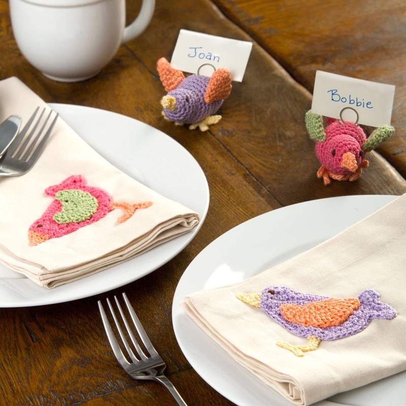 Aunt Lydia’s Crochet Colorful Bird Table Setting