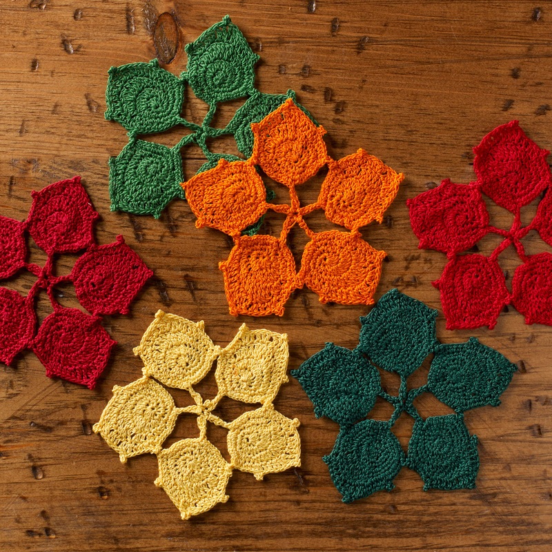 Aunt Lydia’s Crochet Dancing Leaves Coasters