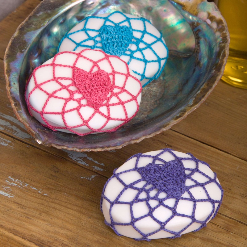 Aunt Lydia’s Crochet Heart Covered Soap