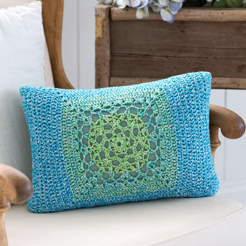 Aunt Lydia’s Crochet Mod Granny Pillow Front