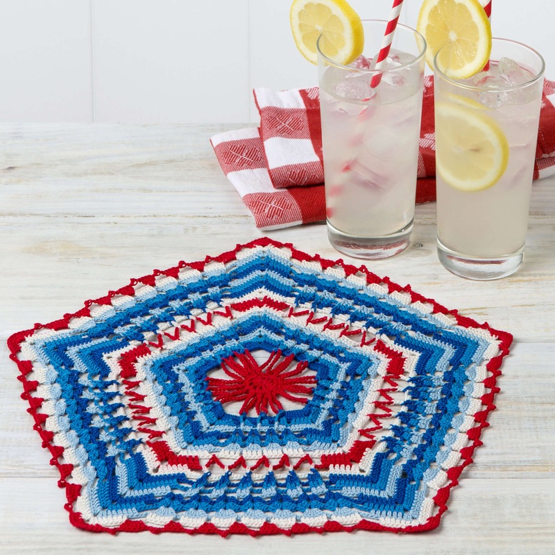 Aunt Lydia’s Crochet Patriotic Pentagon Doily