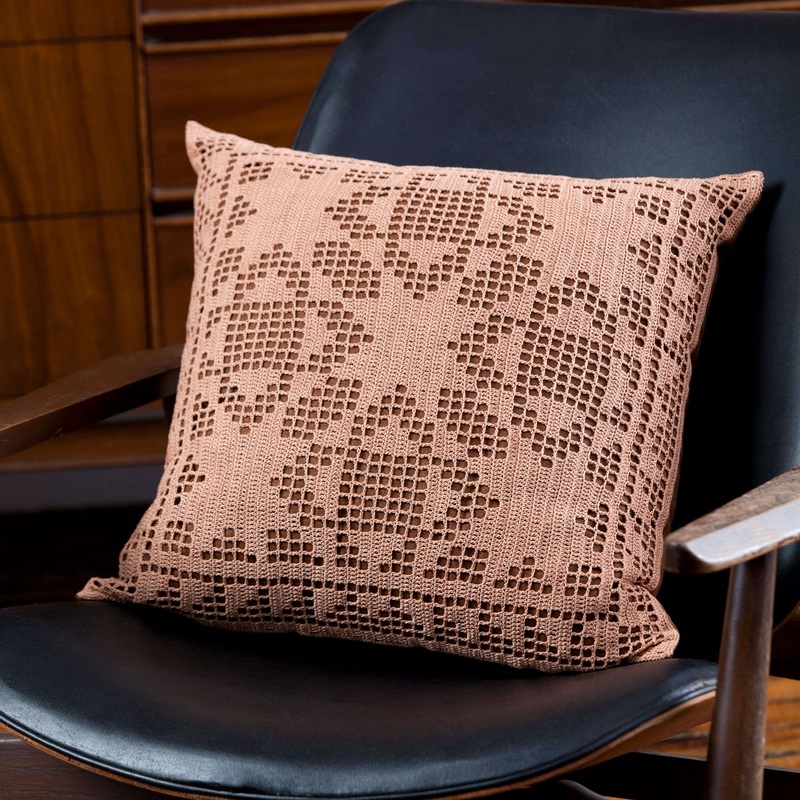 Aunt Lydia’s Crochet Quilt Block Filet Pillow