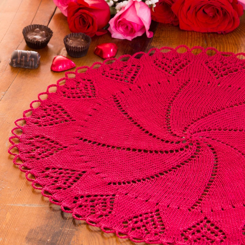 Aunt Lydia’s Knit Valentine Heart Doily