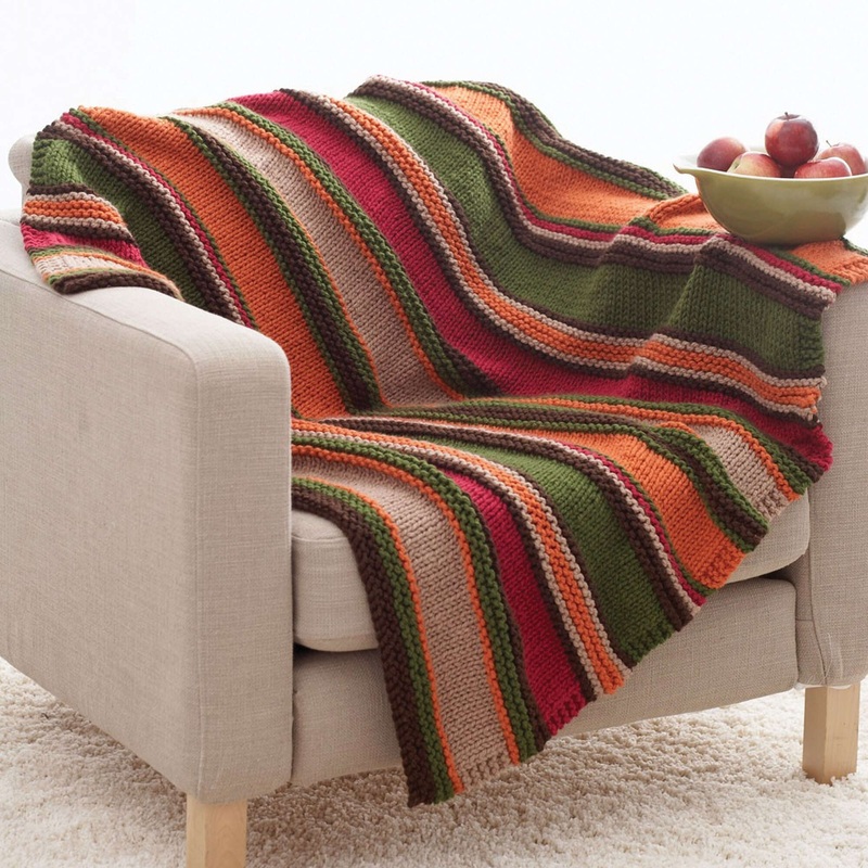 Bernat Basic Stripes Knit Blanket