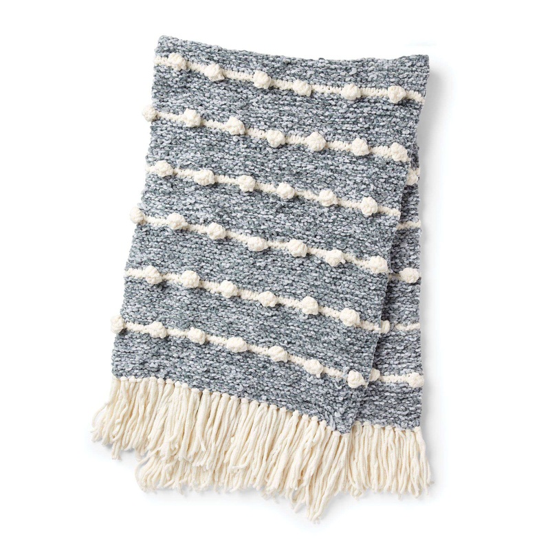 Bernat Bobble Line Knit Blanket