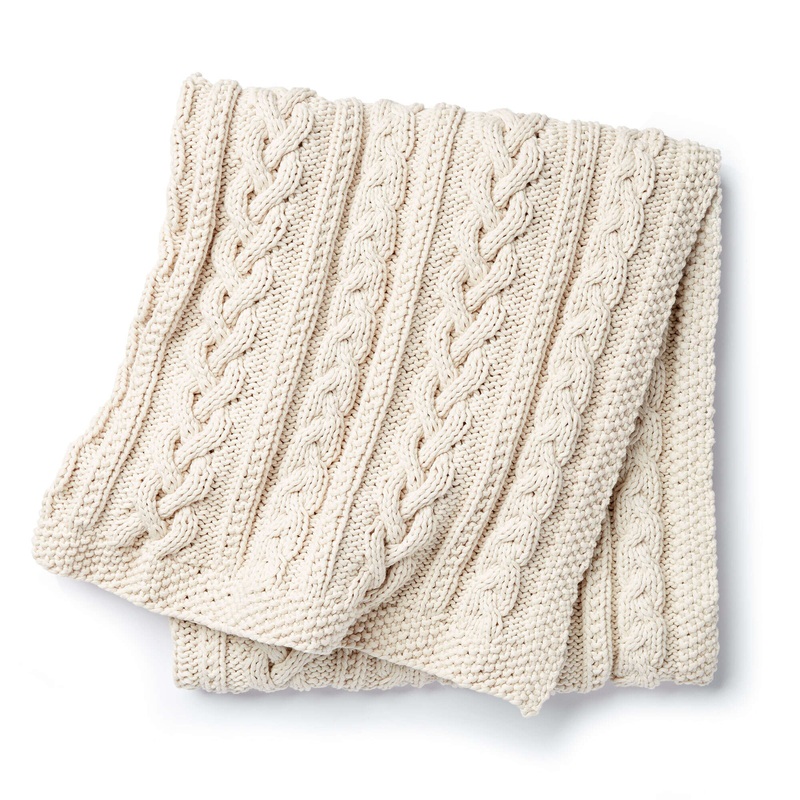 Bernat Braided Cables Knit Throw