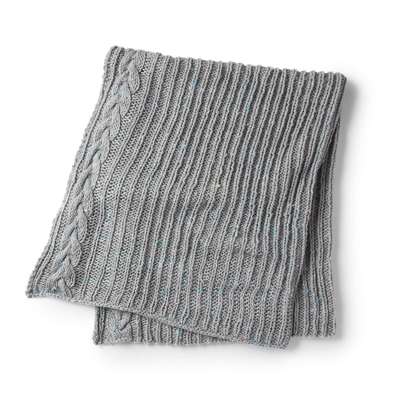 Bernat Cable Edged Knit Blanket