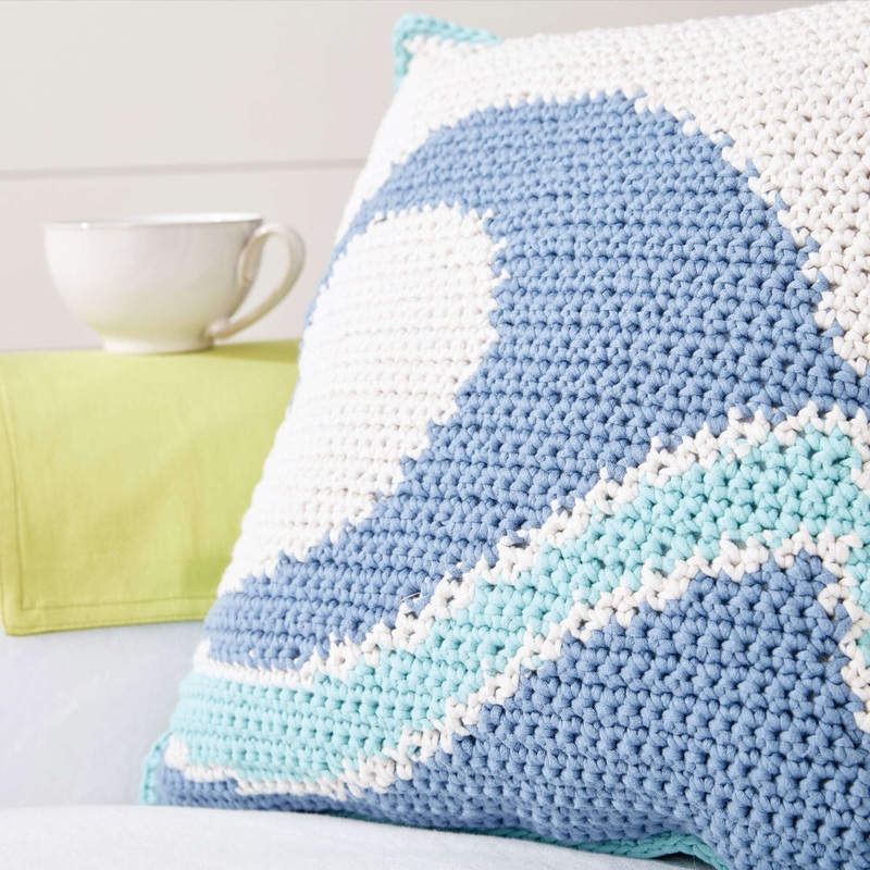 Bernat Catch a Wave Crochet Pillow