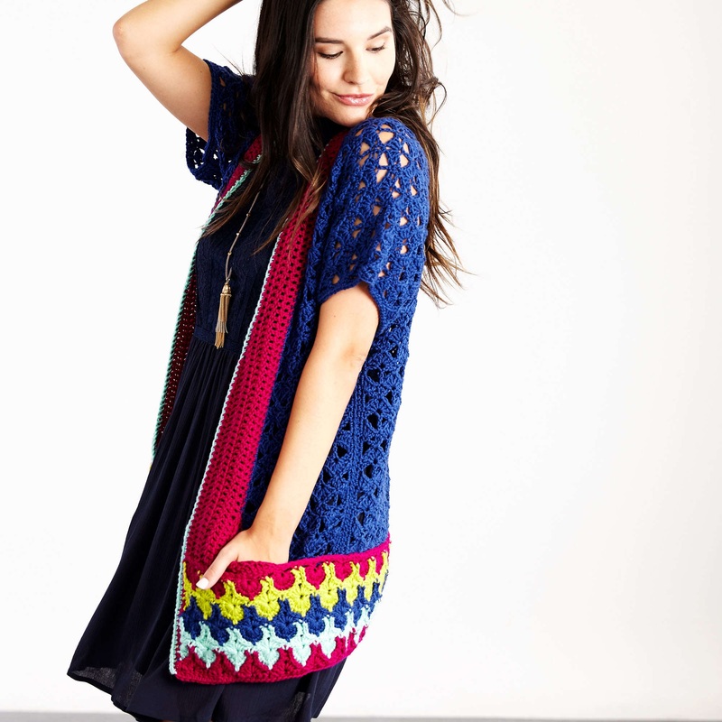 Red Heart Bohemian Chic Color Cardi