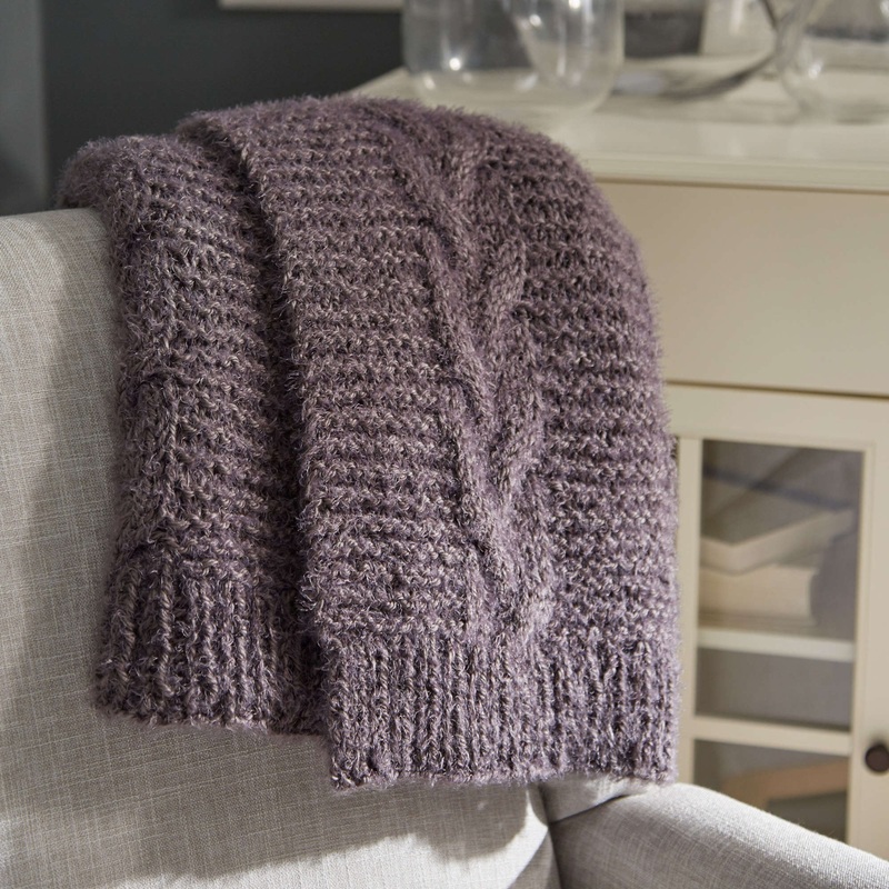 Red Heart Braided Cable Knit Throw