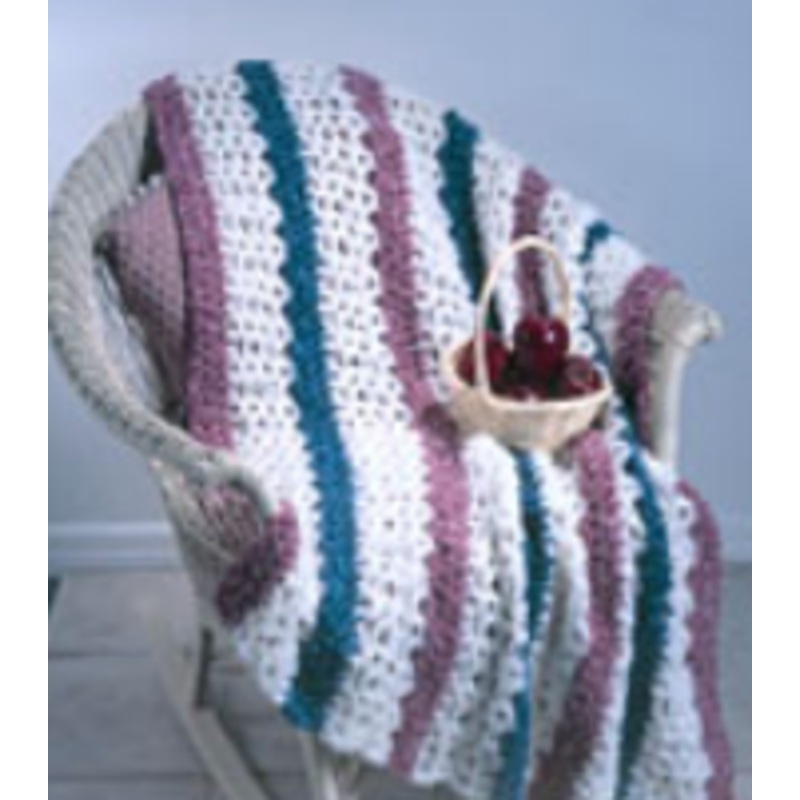 Red Heart Crochet 3-Color Afghan