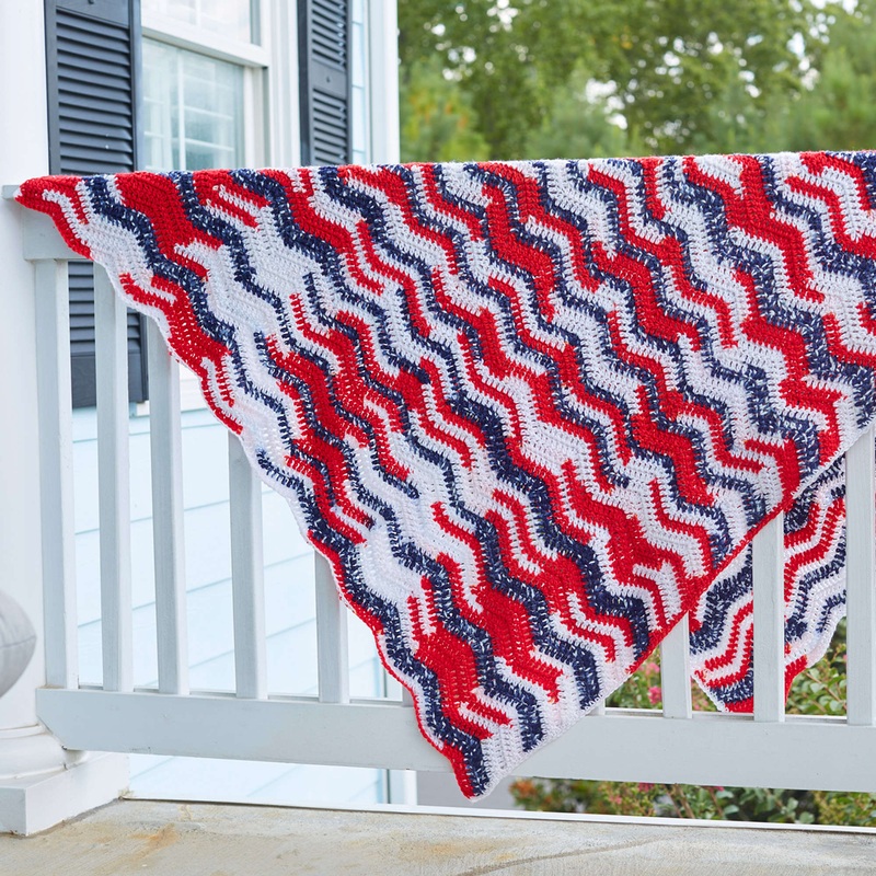 Red Heart Crochet American Waves Throw