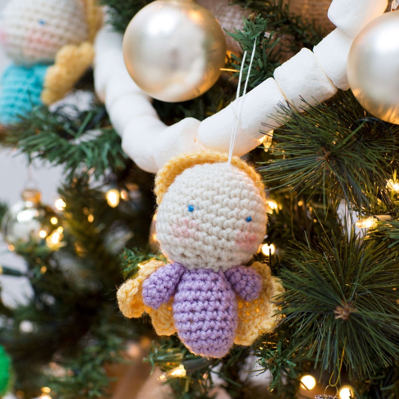 Red Heart Crochet Amigurumi Angel Ornaments