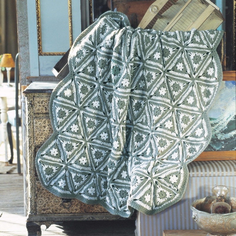 Red Heart Crochet Angular Granny Throw