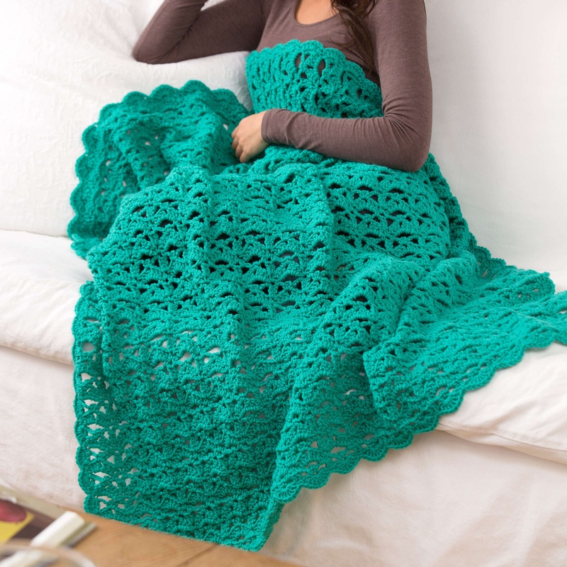 Red Heart Crochet Aqueous Throw