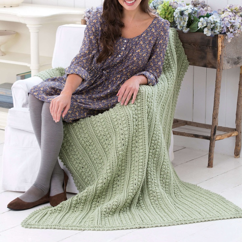 Red Heart Crochet Aran Isle Throw