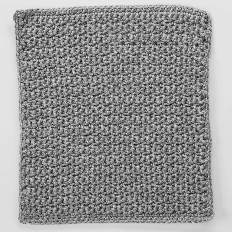 Red Heart Crochet Back Loop & Front Loop Square for Checkerboard Textures Throw