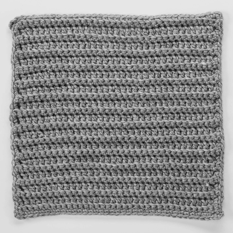 Red Heart Crochet Back Loops Square for Checkerboard Textures Throw