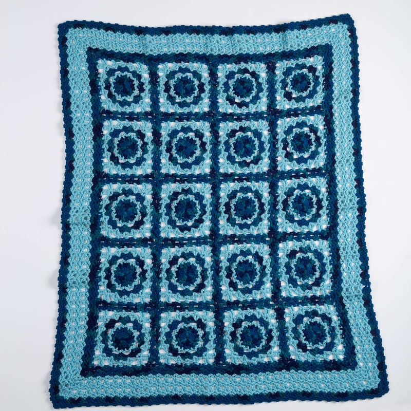 Red Heart Crochet Blue Skies Throw