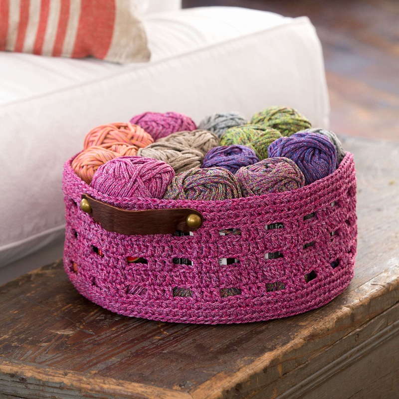 Red Heart Crochet Bricks Basket