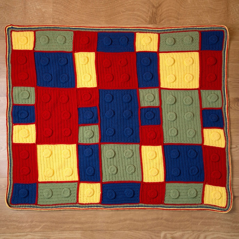 Red Heart Crochet Building Blocks Throw