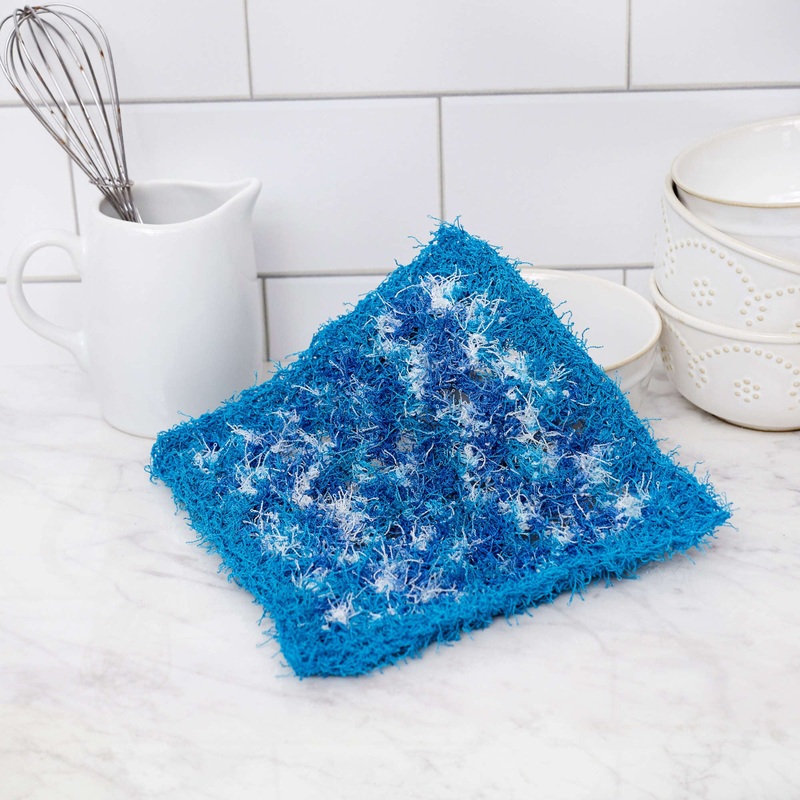 Red Heart Color Block Crochet Dishcloth