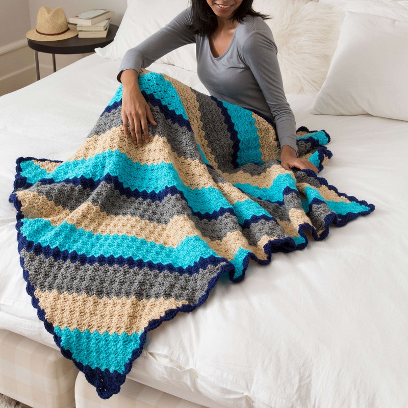 Red Heart Corner-to-Corner Crochet Throw
