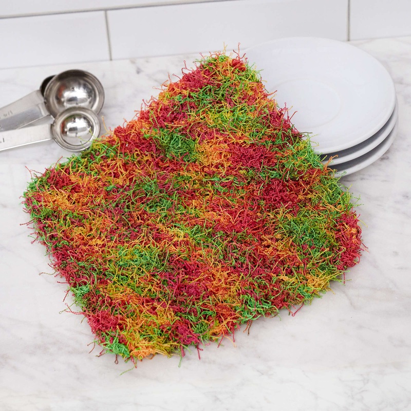 Red Heart Corner-to-Corner Knit Dishcloth