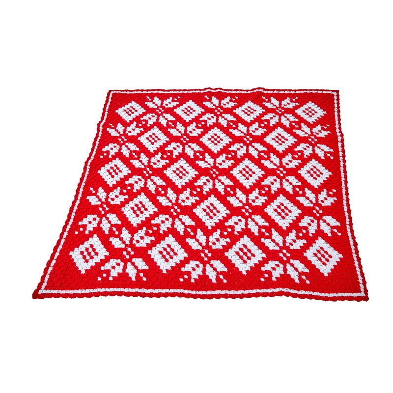 Red Heart Corner-to-Corner Snowflake Crochet Blanket