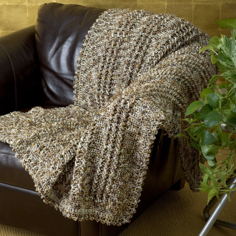 Red Heart Cozy Crochet Cable Throw