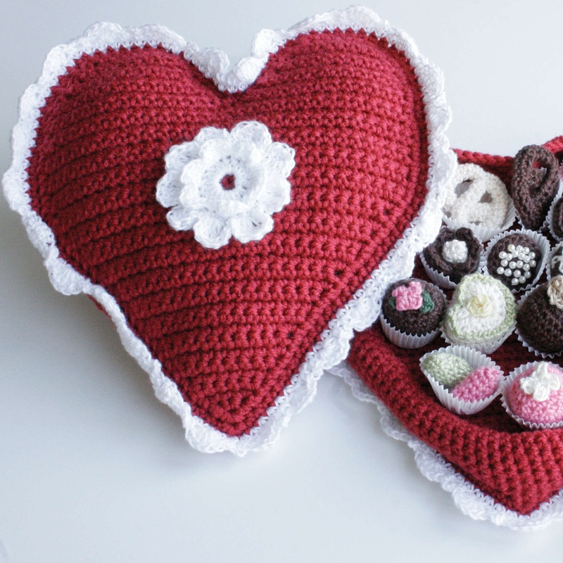 Red Heart Crochet Box of Chocolates