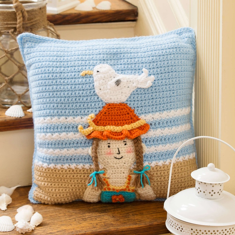Red Heart Crochet By the Sea Pillow