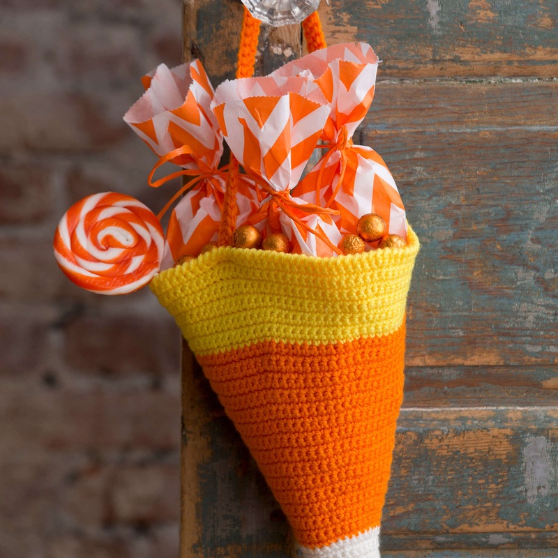 Red Heart Crochet Candy Corn Bag