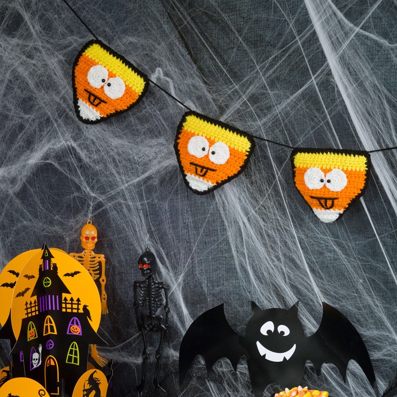 Red Heart Crochet Candy Corn Banner
