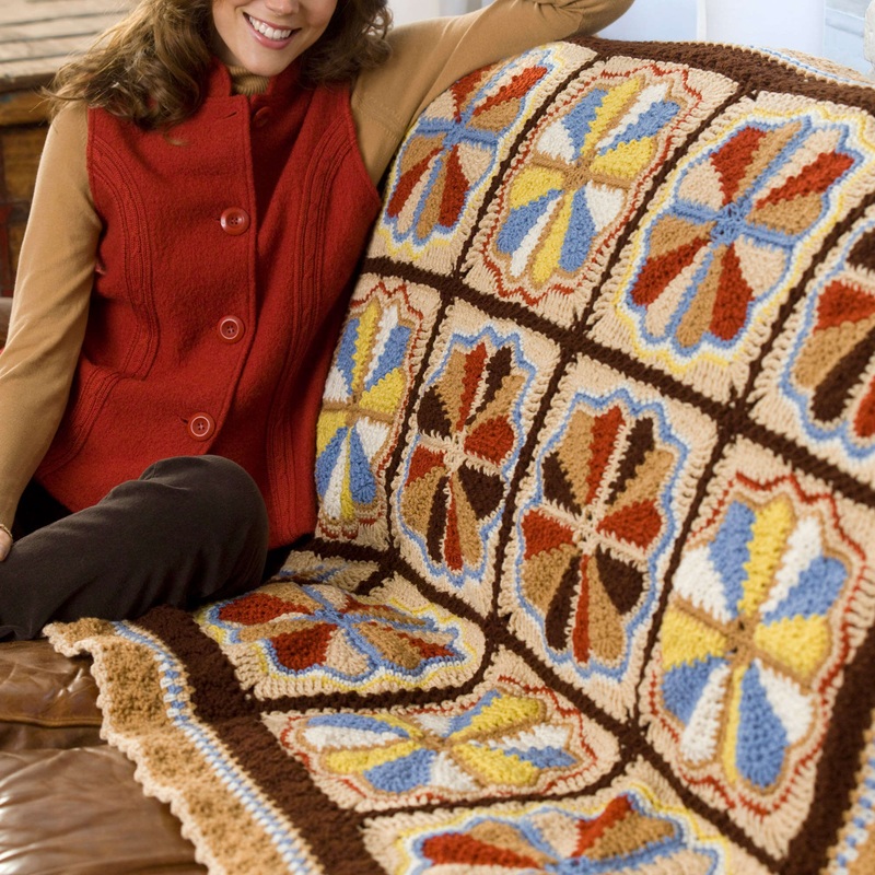 Red Heart Crochet Carousel Throw