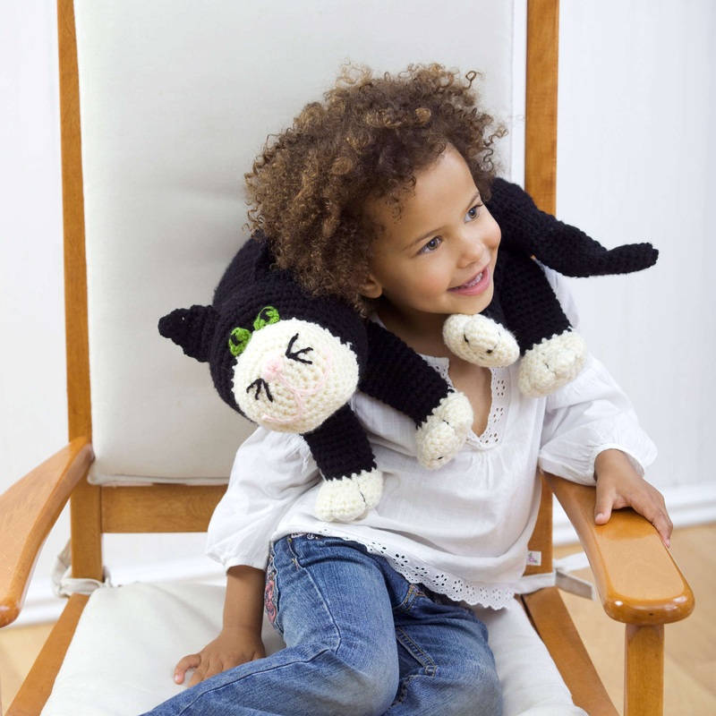 Red Heart Crochet Cat Neck Pillow