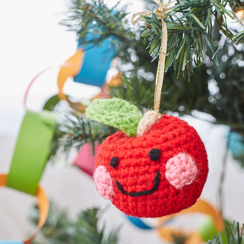 Red Heart Crochet Cheeky Apple Ornament
