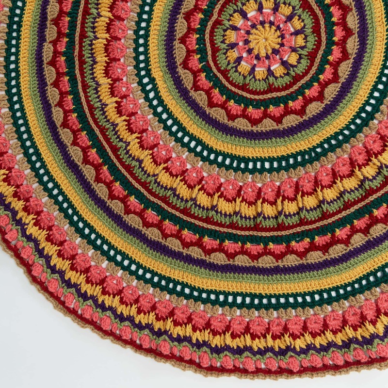 Red Heart Crochet Circular Fall Mandala Throw